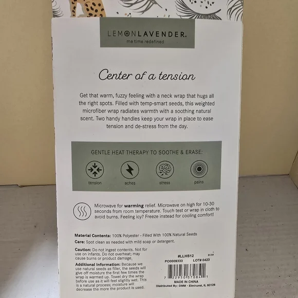 Hot Stuff Heated Neck Wrap Cheetah and Leaves - Picture 4 of 4